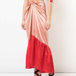 NWT Morgan Lane Silk Red Pink Abi Skirt Sz S